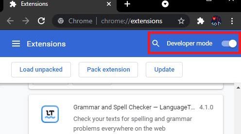Developer mode toggle